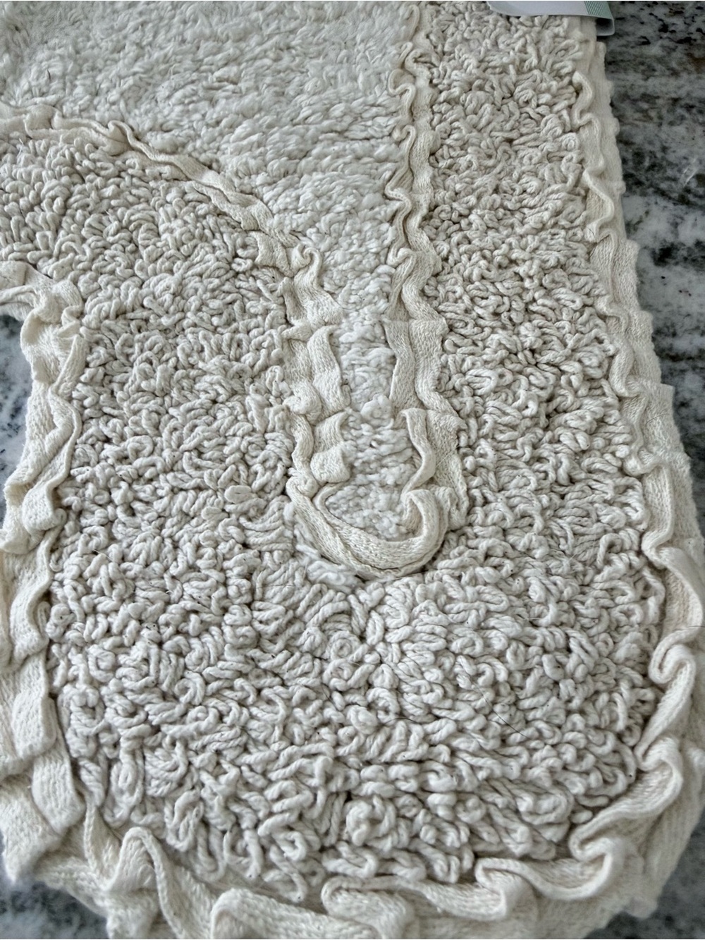 Adia Ivory Radiant Toilet Rug - Soft Cotton Texture - Picture 2 of 4